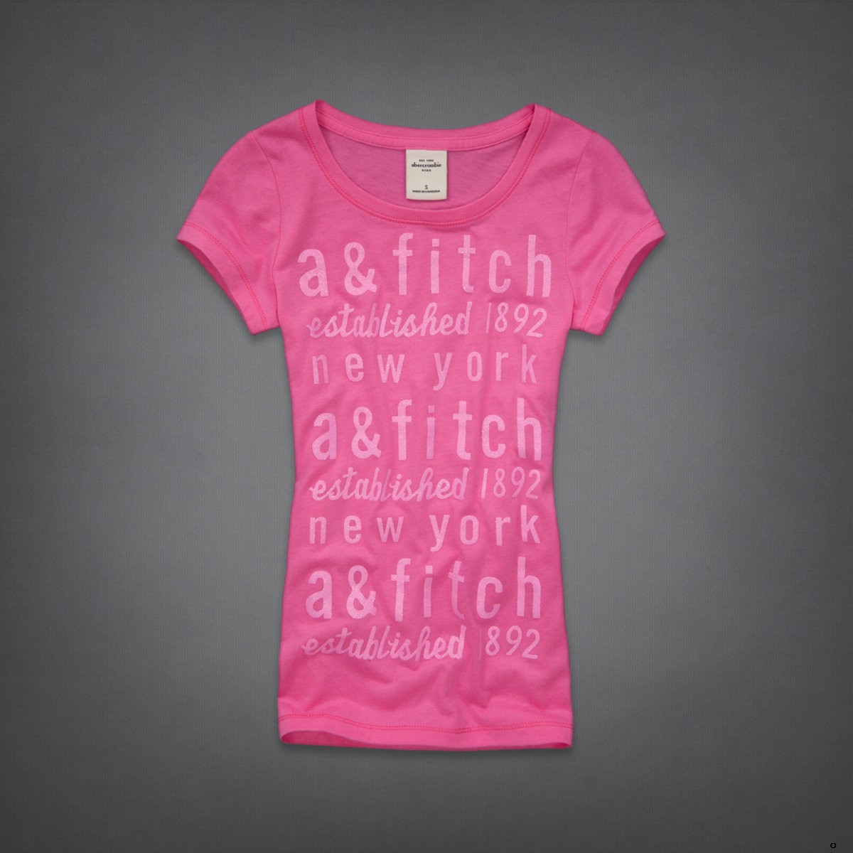 Abercrombie Fitch Mujeres De Cuello Redondo Corto Remera AF8236